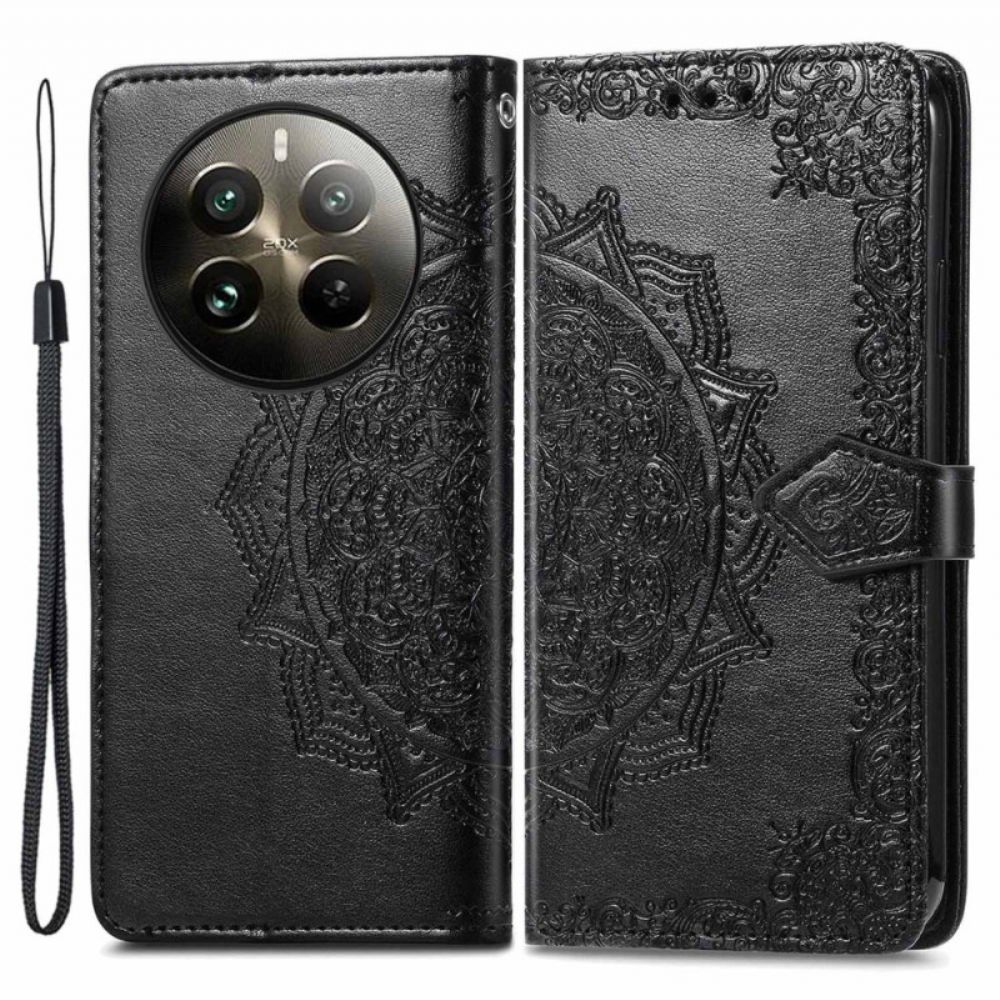 Leren Hoesje Realme 12 Pro / 12 Pro Plus Barokmandala Bescherming Hoesje