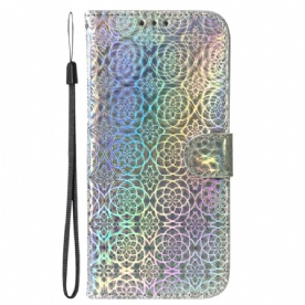 Leren Hoesje Realme 12 Pro / 12 Pro Plus Disco-stijl Met Bandjes