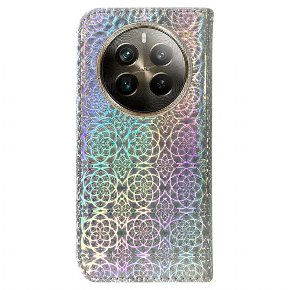 Leren Hoesje Realme 12 Pro / 12 Pro Plus Disco-stijl Met Bandjes