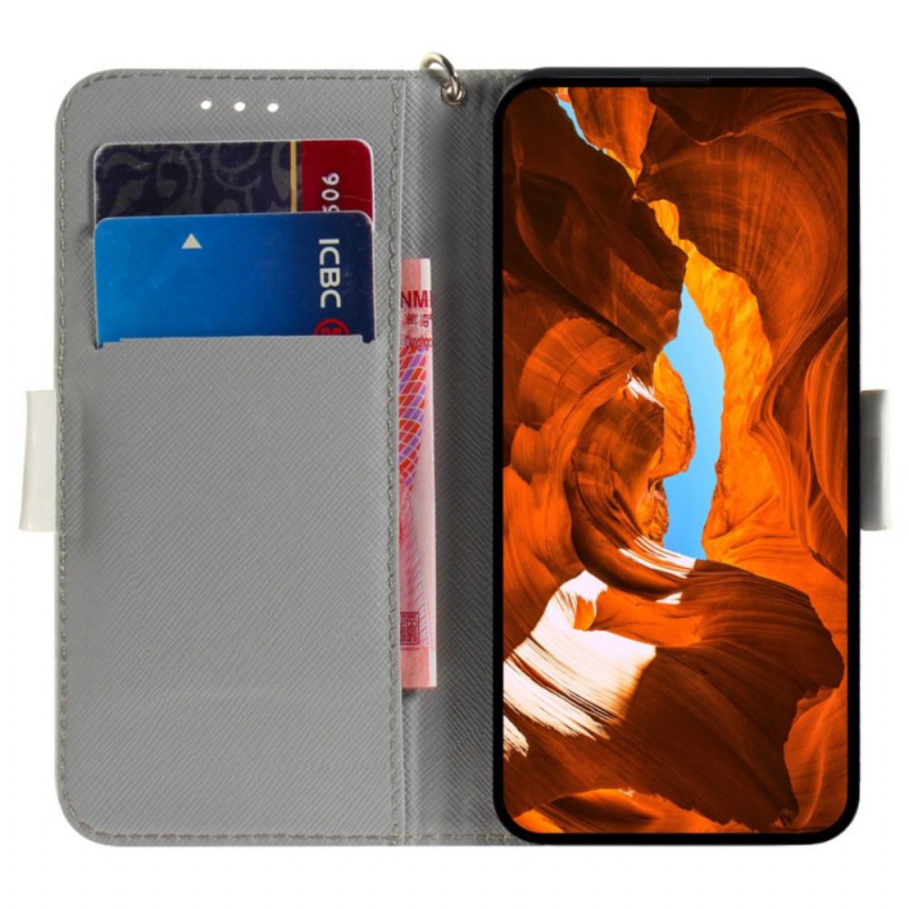 Leren Hoesje Realme 12 Pro / 12 Pro Plus Mopshond Met Riem