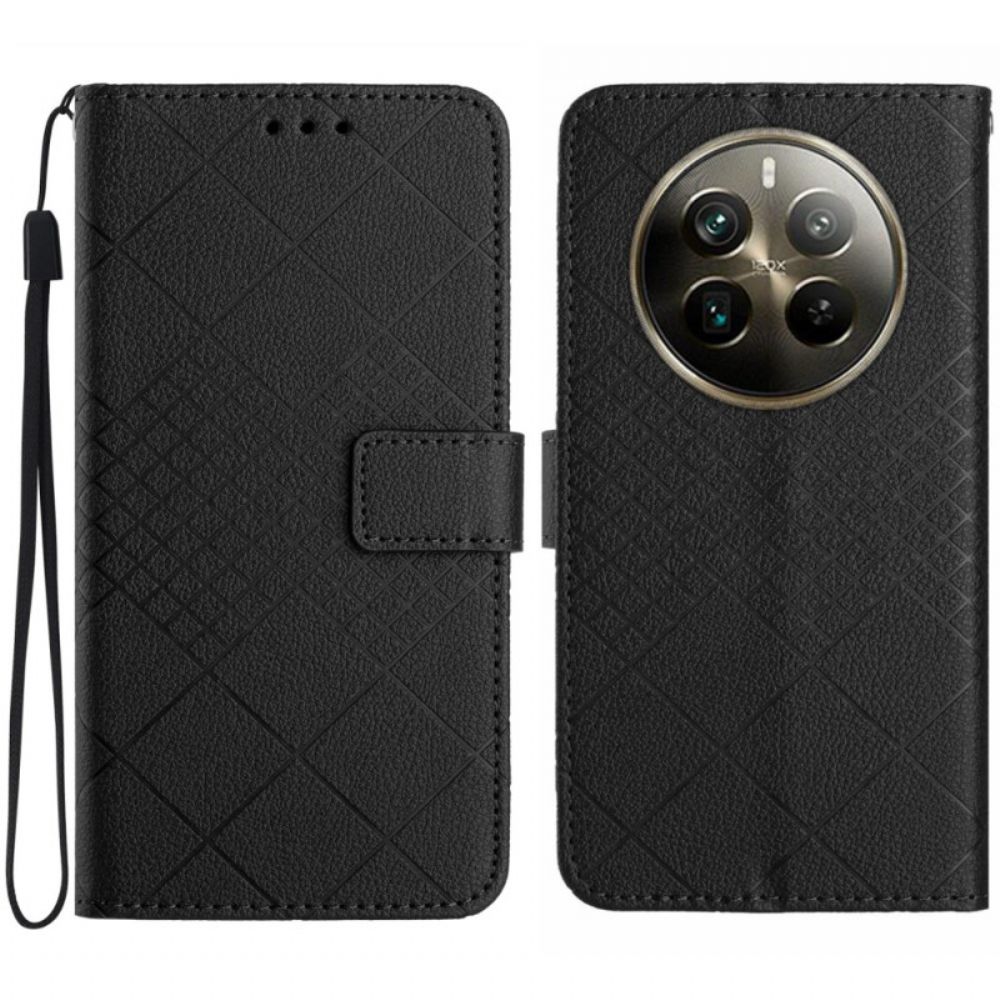 Leren Hoesje Voor Realme 12 Pro / 12 Pro Plus Bandpatroon