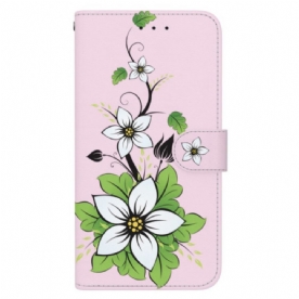 Leren Hoesje Voor Realme 12 Pro / 12 Pro Plus Lelie In Riem