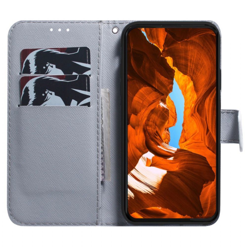 Leren Hoesje Voor Realme 12 Pro / 12 Pro Plus Witte Tijger