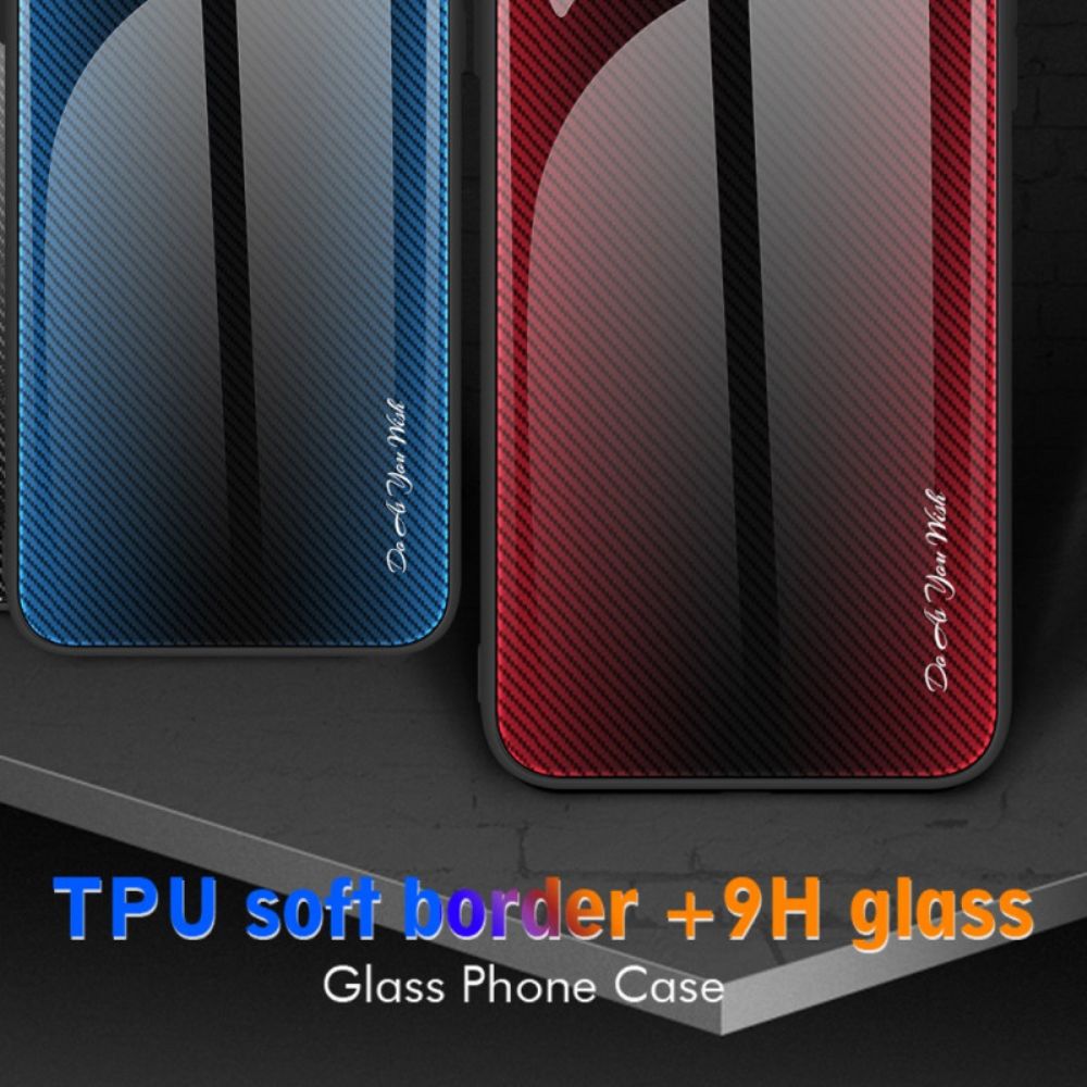 Hoesje Huawei Pura 70 Koolstofvezel Gehard Glas