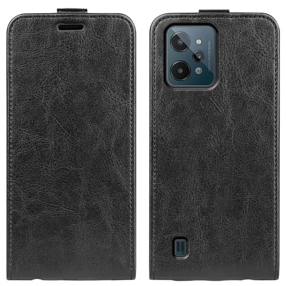 Flip Case voor Realme C31 Folio-hoesje Leren Effect Verticale Klep