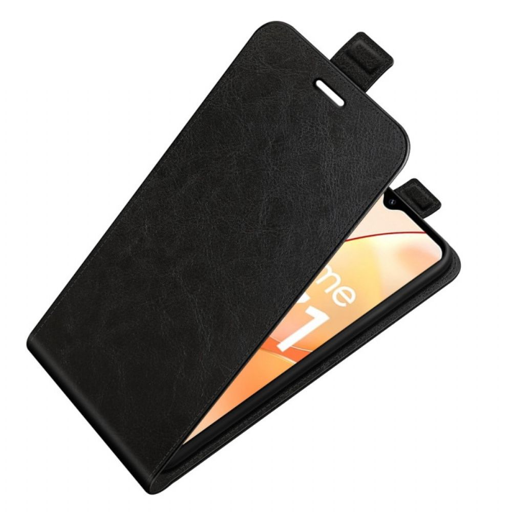 Flip Case voor Realme C31 Folio-hoesje Leren Effect Verticale Klep