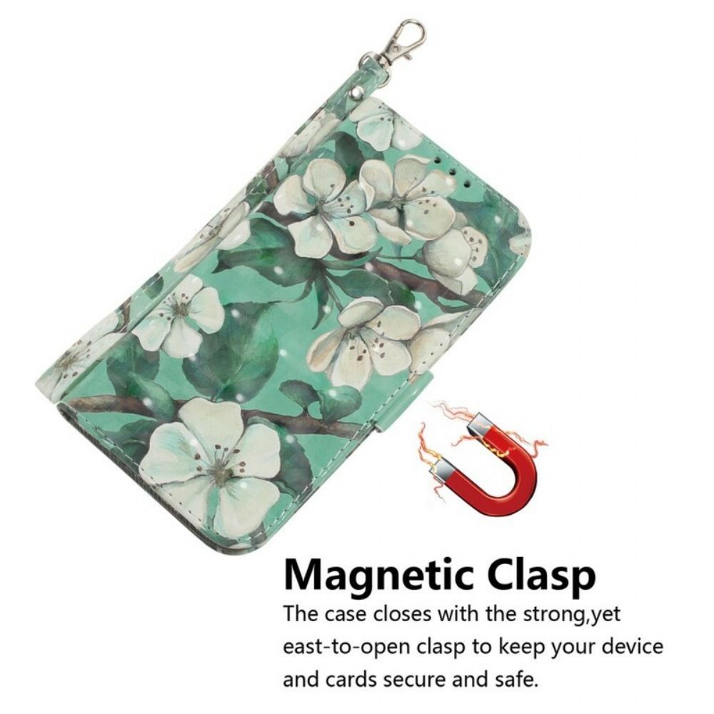 Flip Case voor Xiaomi Redmi Note 7 Met Ketting Thong Bloementak