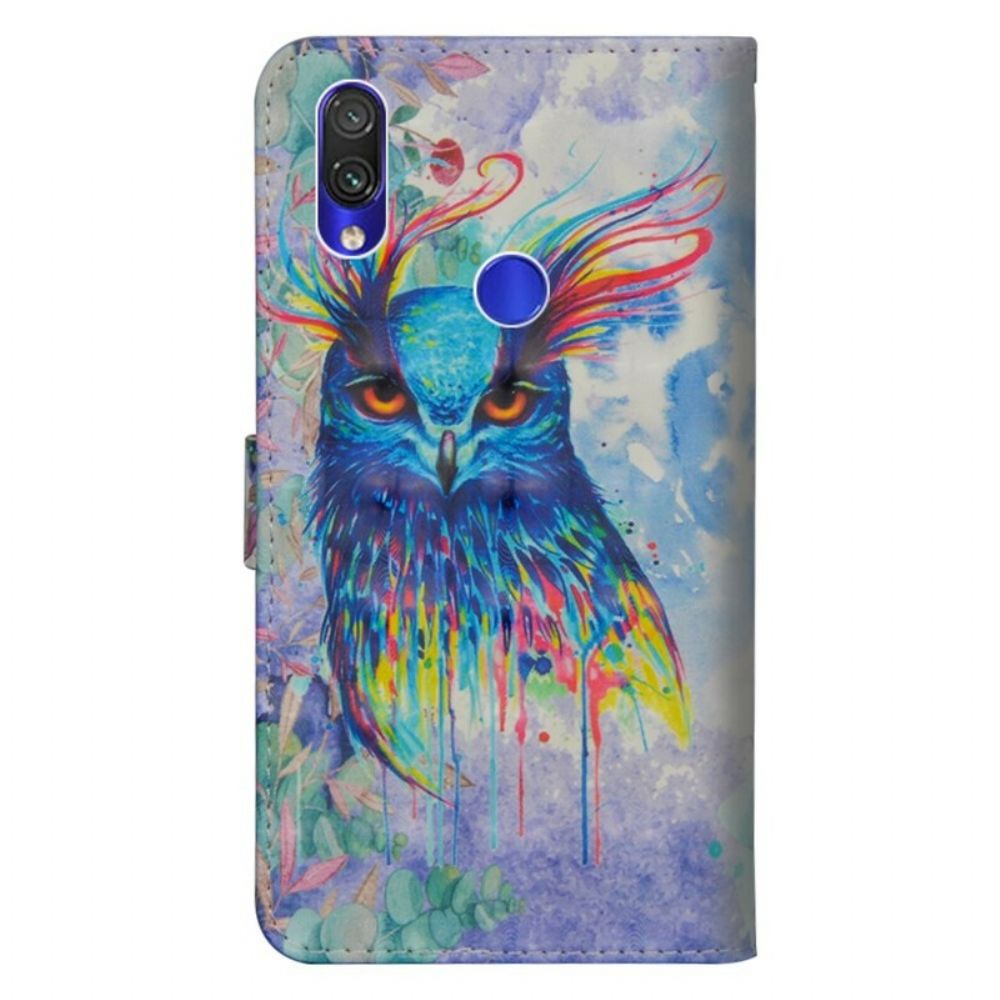 Folio-hoesje voor Xiaomi Redmi Note 7 Aquarel Vogel