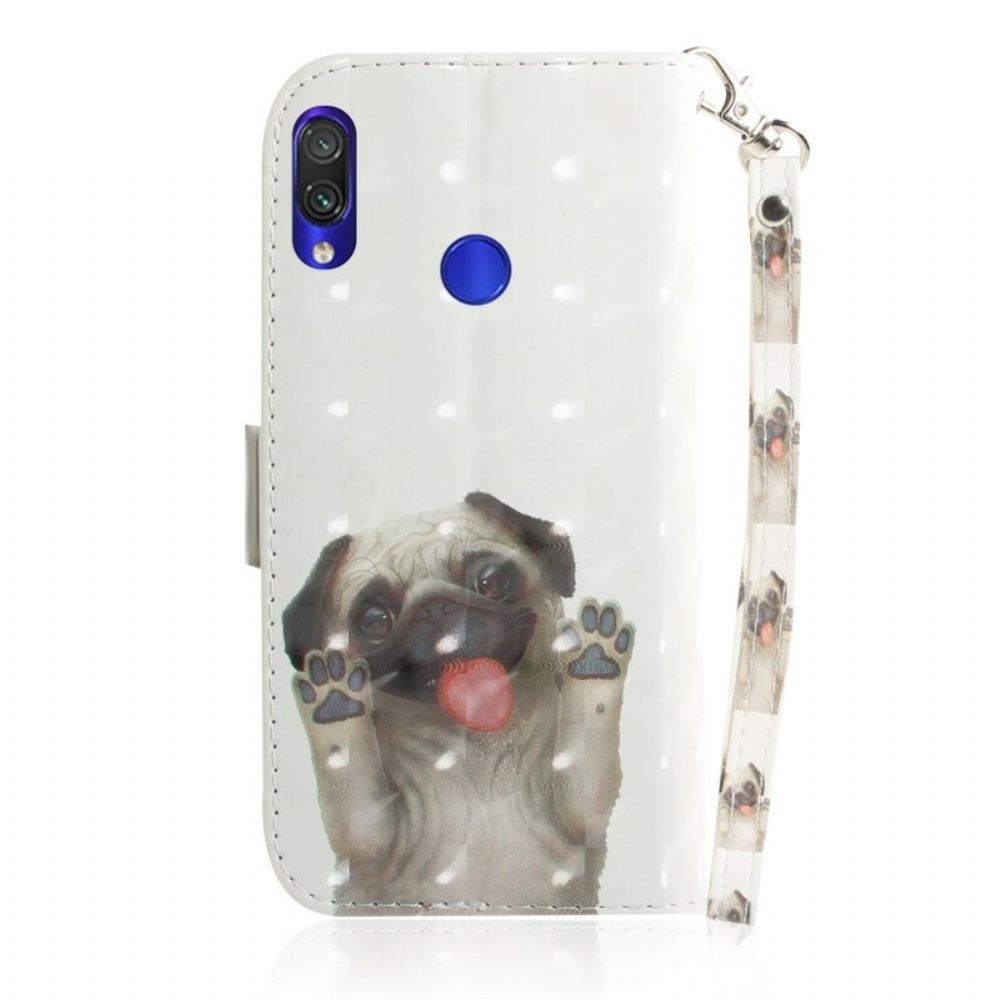 Folio-hoesje voor Xiaomi Redmi Note 7 Met Ketting Hou Van Mijn Hond Met Koord