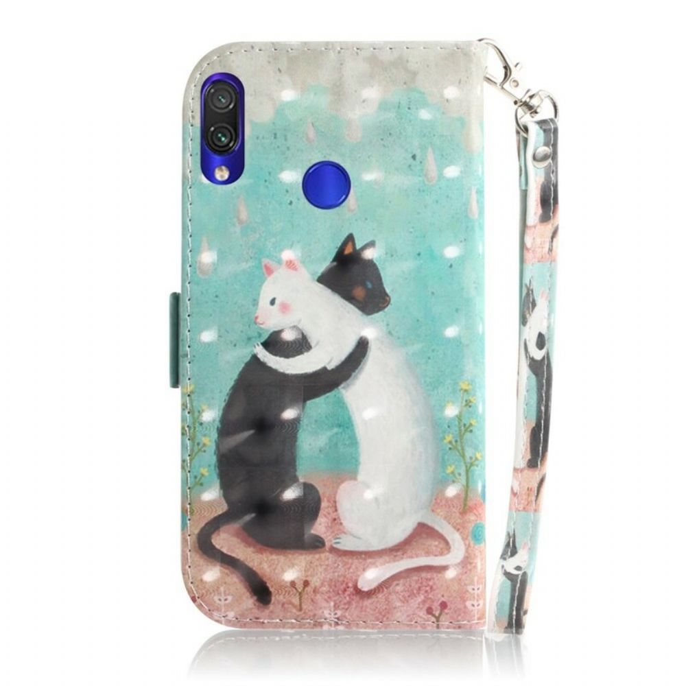 Folio-hoesje voor Xiaomi Redmi Note 7 Met Ketting Thong Kat Vrienden