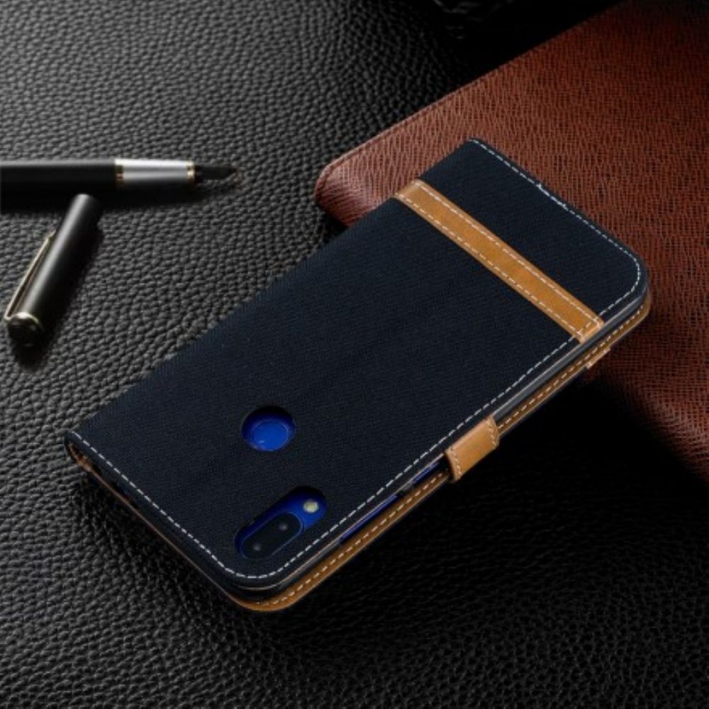 Folio-hoesje voor Xiaomi Redmi Note 7 Stof En Leereffect