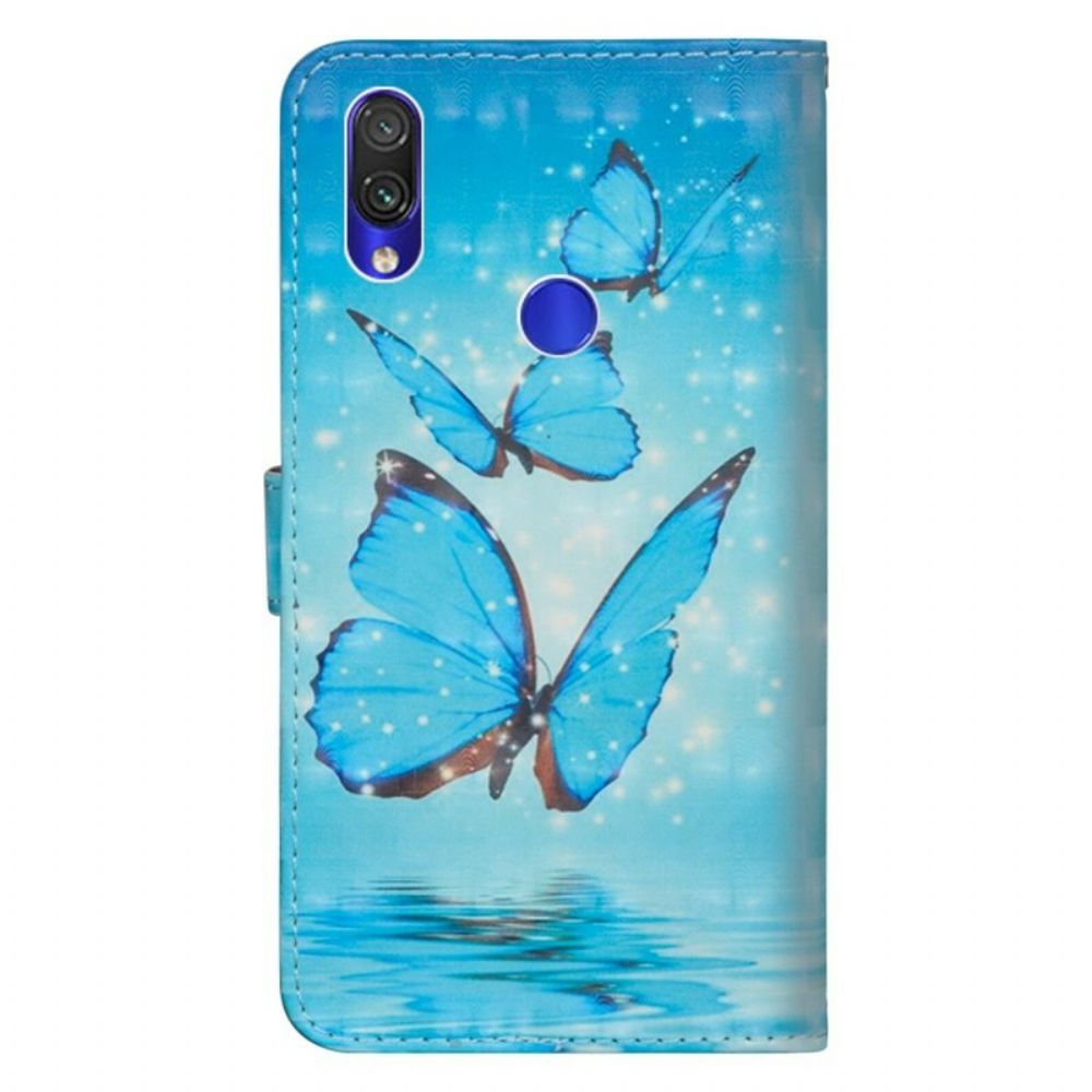 Folio-hoesje voor Xiaomi Redmi Note 7 Vliegende Blauwe Vlinders