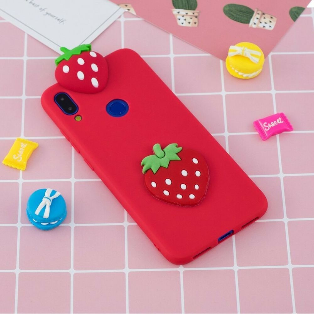 Hoesje voor Xiaomi Redmi Note 7 3d Aardbei