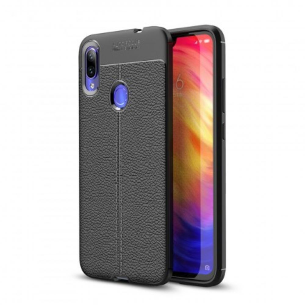 Hoesje voor Xiaomi Redmi Note 7 Dubbele Lijn Litchi Leereffect