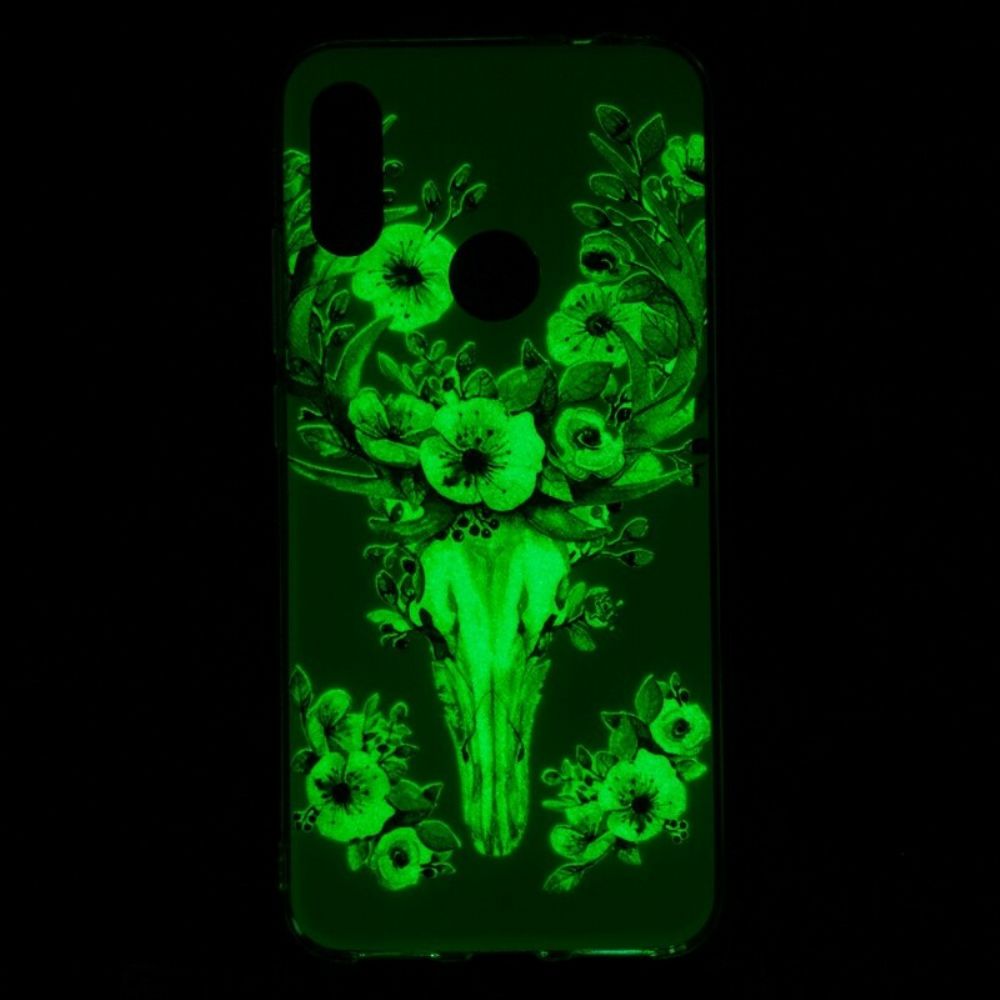 Hoesje voor Xiaomi Redmi Note 7 Fluorescerende Eland Met Bloemen