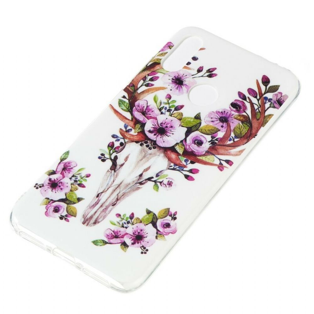 Hoesje voor Xiaomi Redmi Note 7 Fluorescerende Eland Met Bloemen