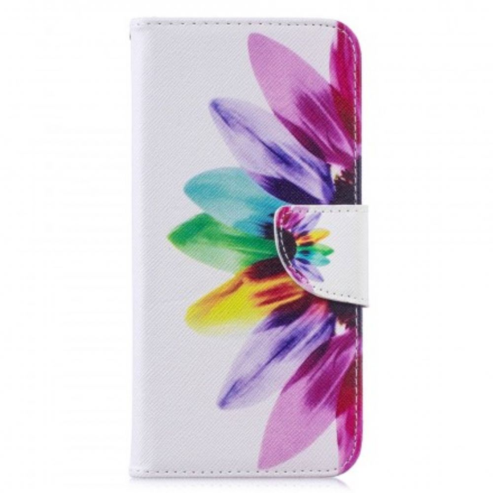 Leren Hoesje voor Xiaomi Redmi Note 7 Aquarel Bloem