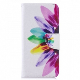 Leren Hoesje voor Xiaomi Redmi Note 7 Aquarel Bloem