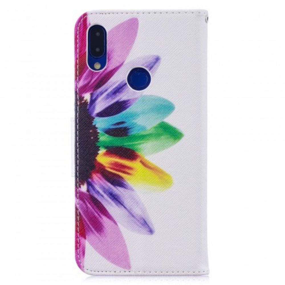 Leren Hoesje voor Xiaomi Redmi Note 7 Aquarel Bloem