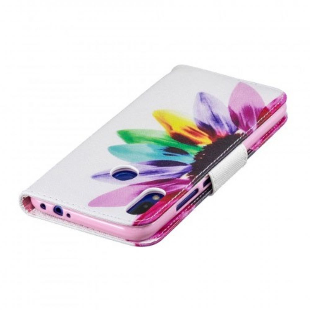 Leren Hoesje voor Xiaomi Redmi Note 7 Aquarel Bloem