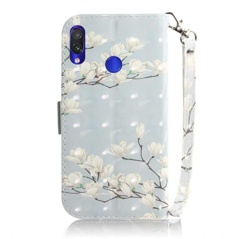 Leren Hoesje voor Xiaomi Redmi Note 7 Met Ketting Thong Bloemenboom