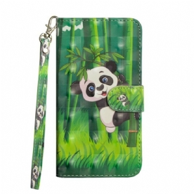 Leren Hoesje voor Xiaomi Redmi Note 7 Panda En Bamboe