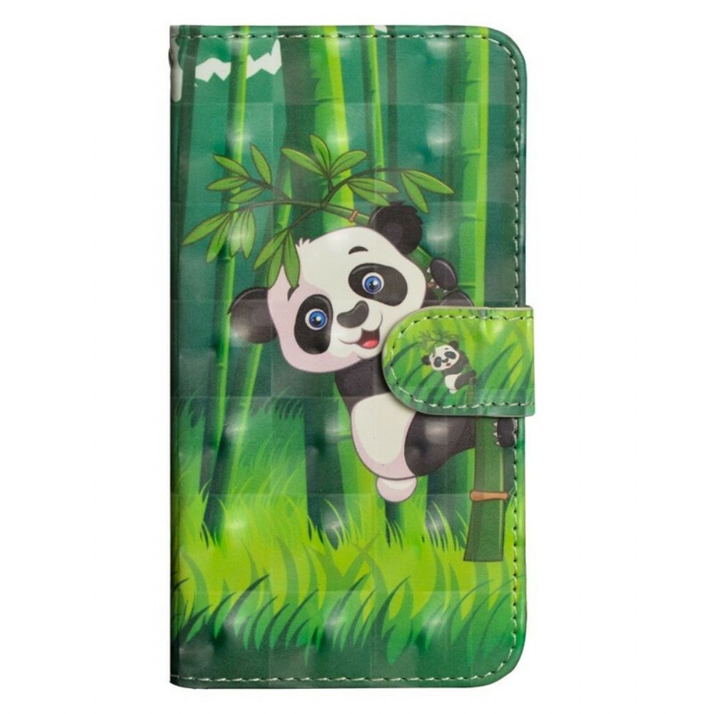 Leren Hoesje voor Xiaomi Redmi Note 7 Panda En Bamboe