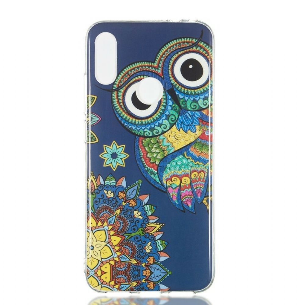 Telefoonhoesje voor Xiaomi Redmi Note 7 Fluorescerende Mandala Uil