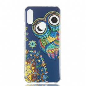 Telefoonhoesje voor Xiaomi Redmi Note 7 Fluorescerende Mandala Uil