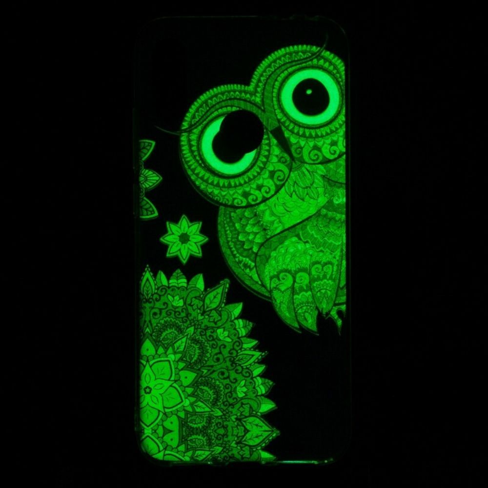 Telefoonhoesje voor Xiaomi Redmi Note 7 Fluorescerende Mandala Uil