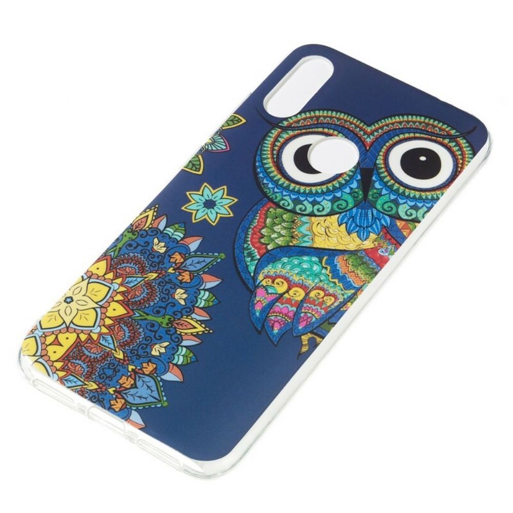 Telefoonhoesje voor Xiaomi Redmi Note 7 Fluorescerende Mandala Uil