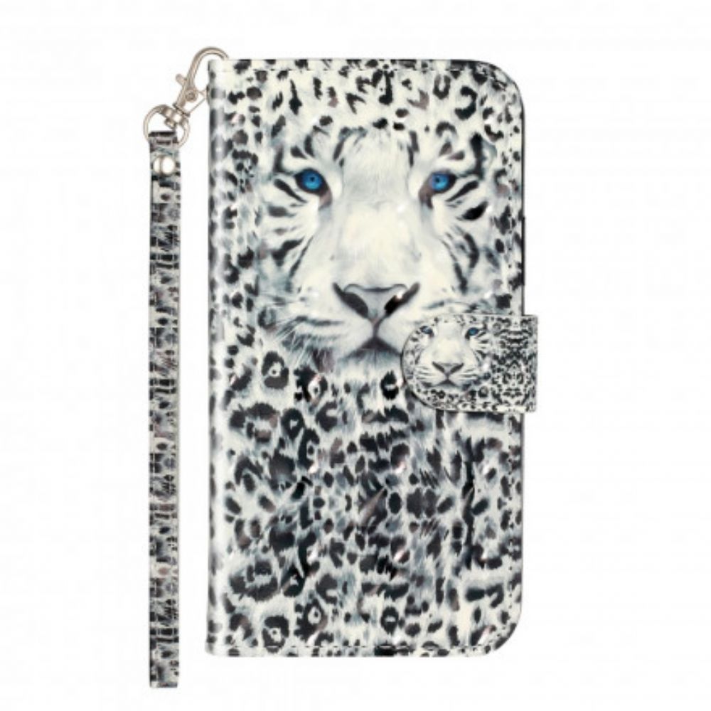 Flip Case voor iPhone 11 Pro Max Met Ketting Tiger Light Strap Spots