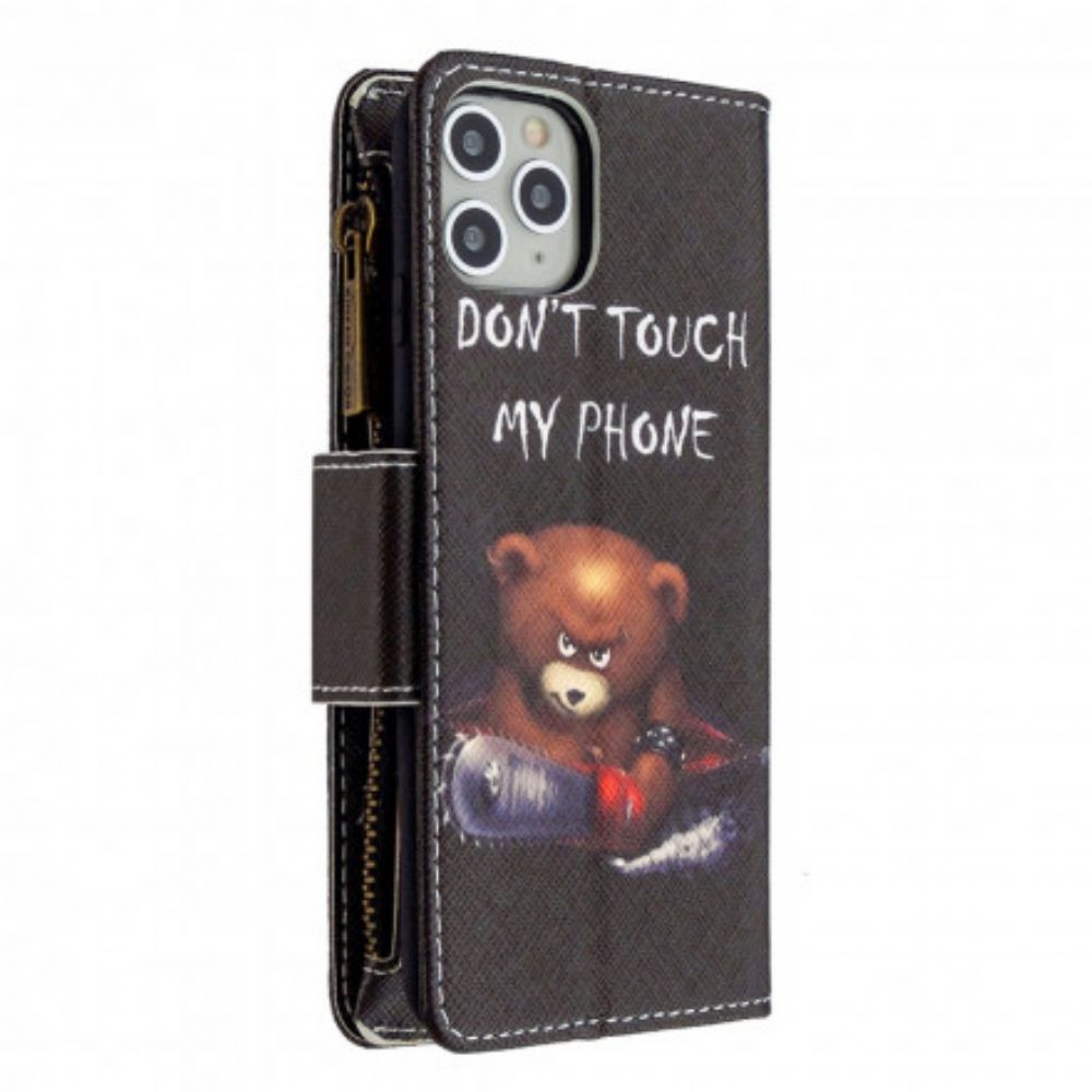 Folio-hoesje voor iPhone 11 Pro Max Beerzak Met Rits