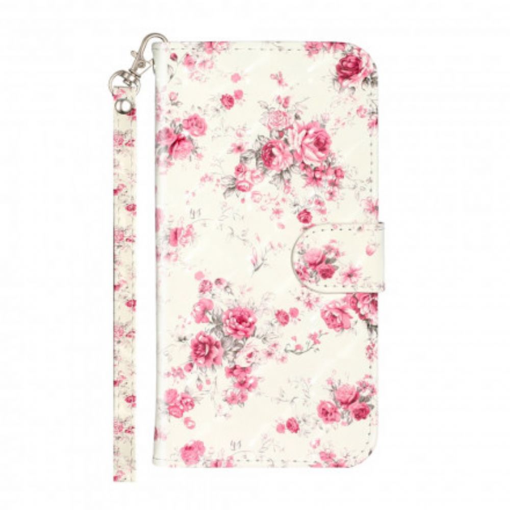 Folio-hoesje voor iPhone 11 Pro Max Met Ketting Bloemen Lichtvlekken Met Riem