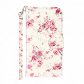 Folio-hoesje voor iPhone 11 Pro Max Met Ketting Bloemen Lichtvlekken Met Riem