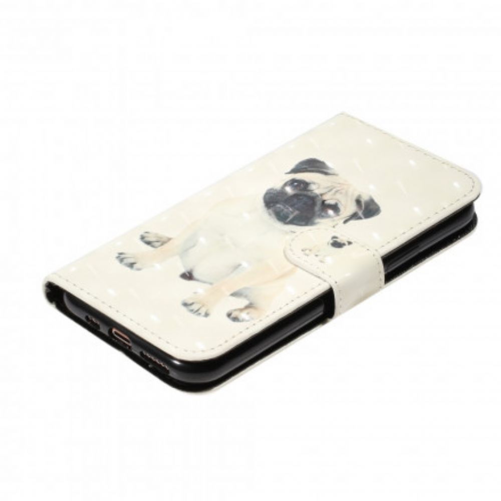 Folio-hoesje voor iPhone 11 Pro Max Met Ketting Hondenlichtspots Met Lanyard