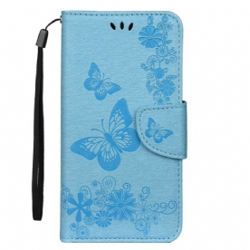 Folio-hoesje voor iPhone 11 Pro Max Met Ketting Ontdekking Vlinders Met Riem