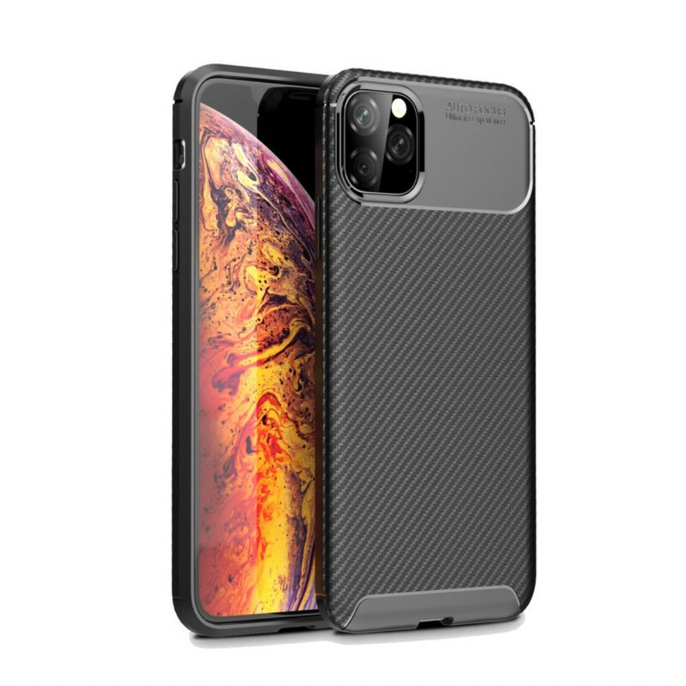 Hoesje voor iPhone 11 Pro Max Flexibele Koolstofvezeltextuur