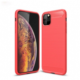 Hoesje voor iPhone 11 Pro Max Geborstelde Koolstofvezel