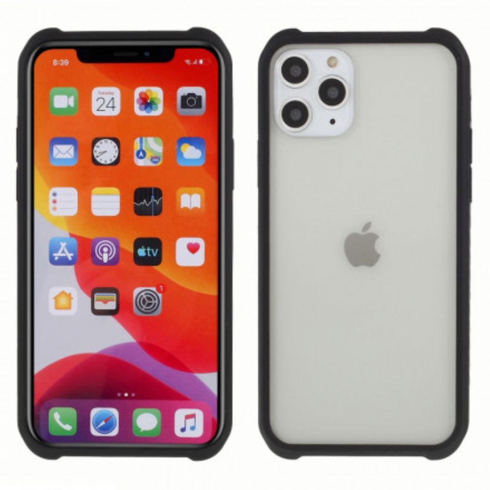 Hoesje voor iPhone 11 Pro Max Gehard Glas En Siliconen Met Schermfilm