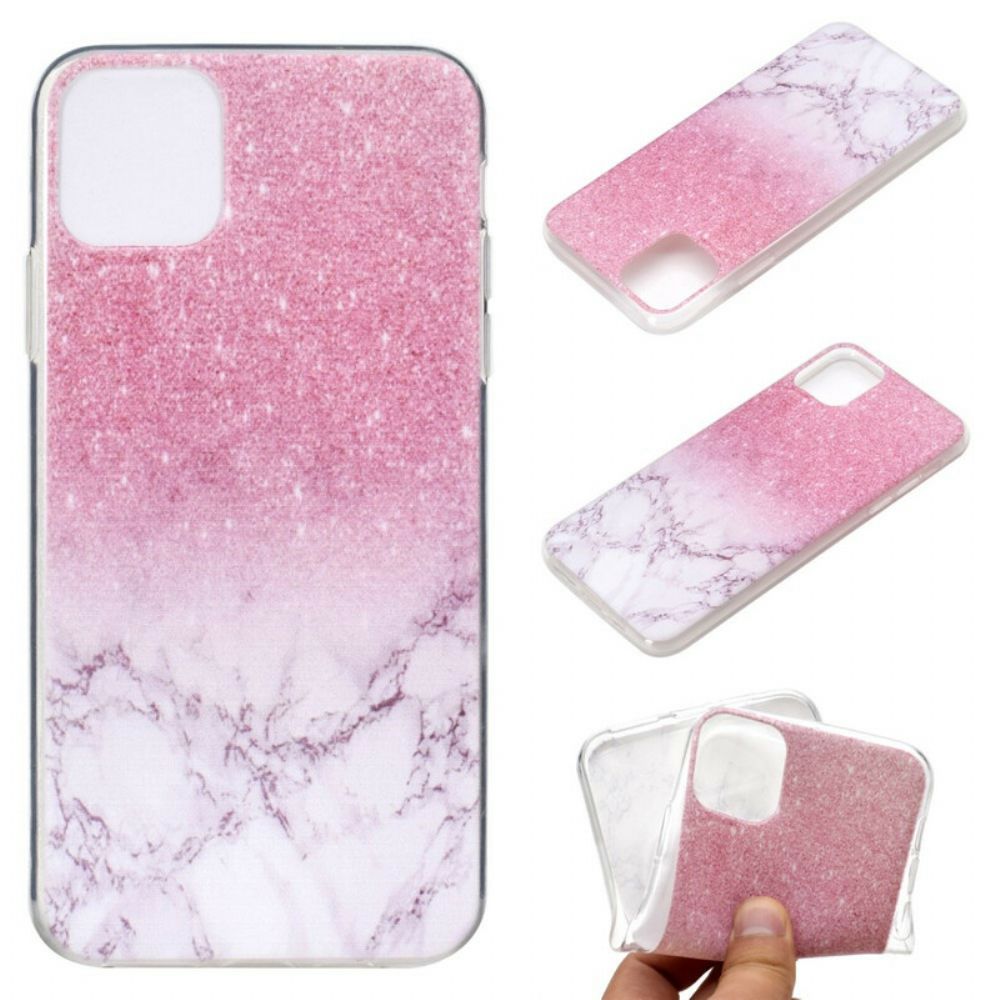 Hoesje voor iPhone 11 Pro Max Magenta Marmer