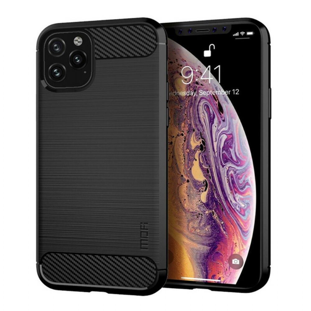 Hoesje voor iPhone 11 Pro Max Mofi Geborstelde Koolstofvezel