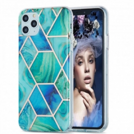 Hoesje voor iPhone 11 Pro Max Siliconen Marmer Geometrie