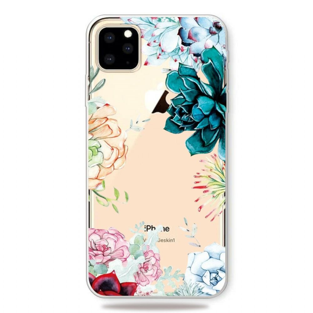 Hoesje voor iPhone 11 Pro Max Transparante Aquarelbloemen