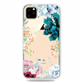 Hoesje voor iPhone 11 Pro Max Transparante Aquarelbloemen