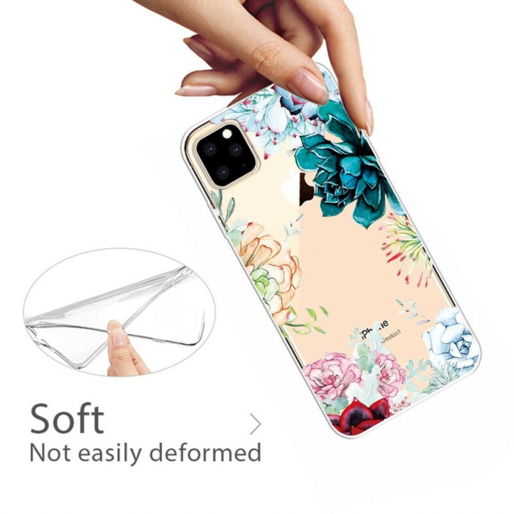 Hoesje voor iPhone 11 Pro Max Transparante Aquarelbloemen