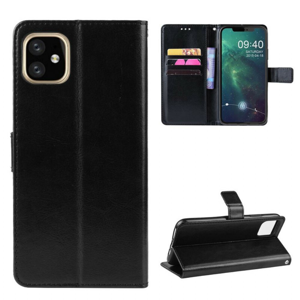 Leren Hoesje voor iPhone 11 Pro Max Met Ketting Kleur Lederen Band Met Effect