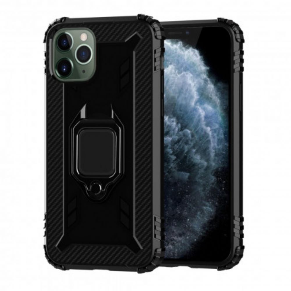 Telefoonhoesje voor iPhone 11 Pro Max Ring En Koolstofvezel