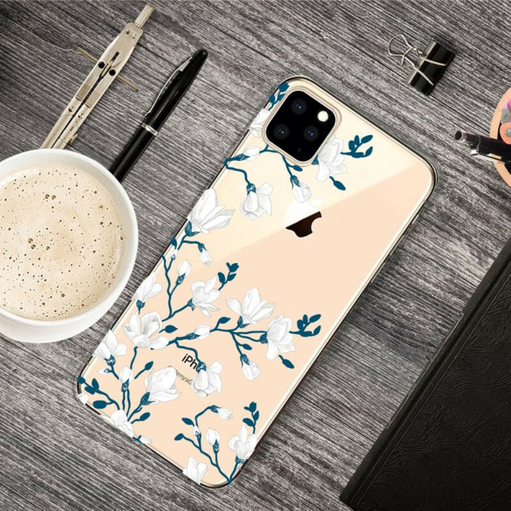 Telefoonhoesje voor iPhone 11 Pro Max Witte Bloemen