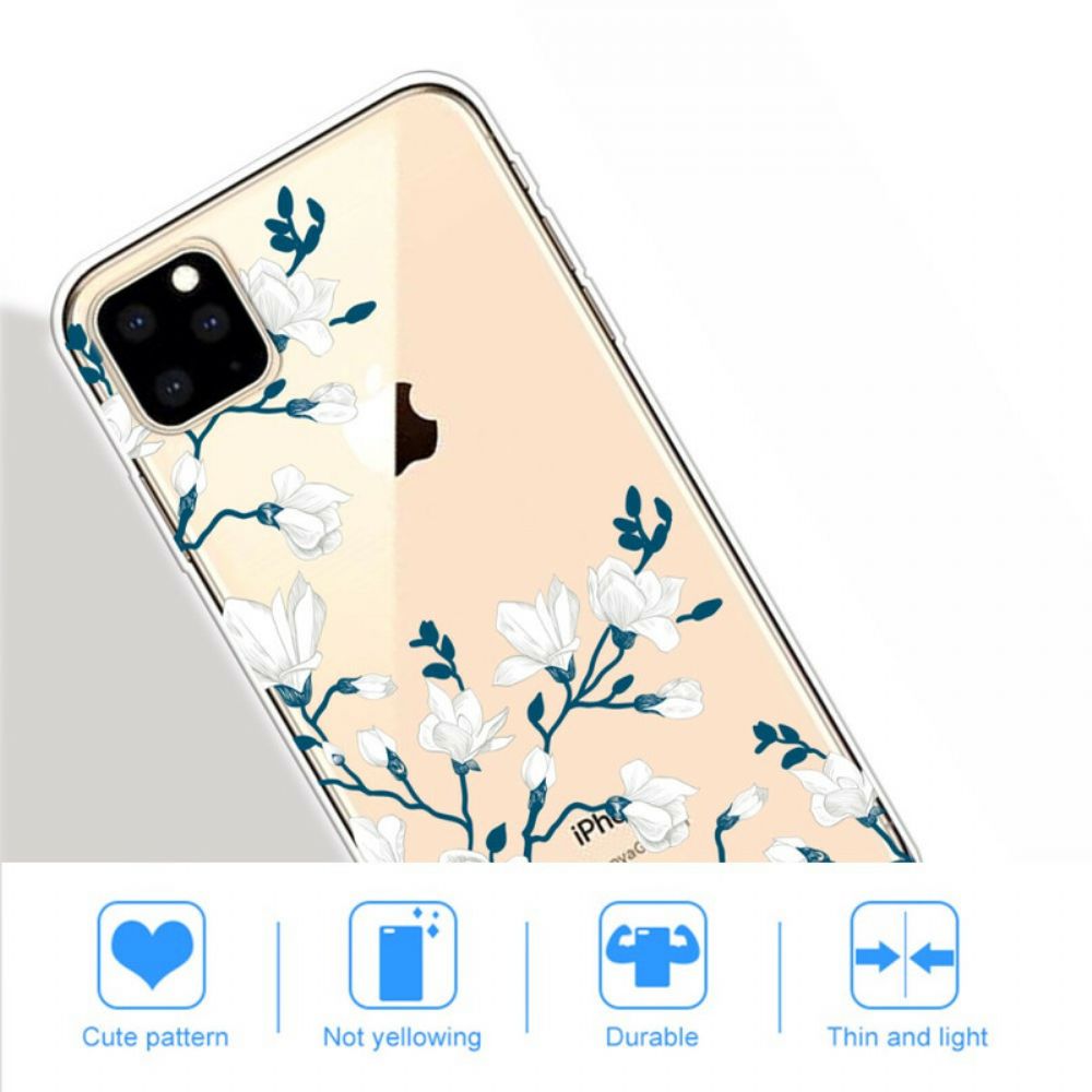 Telefoonhoesje voor iPhone 11 Pro Max Witte Bloemen